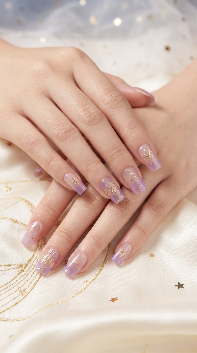 Sagittarius Press-On Nails Set | 30pcs Zodiac Nail Art – Slay Nails Gift Set