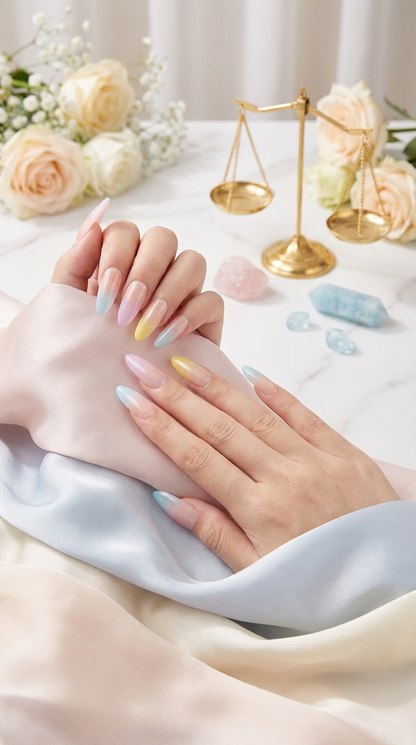 Libra Press-On Nails Set | 30pcs Zodiac Nail Art – Slay Nails Gift Set