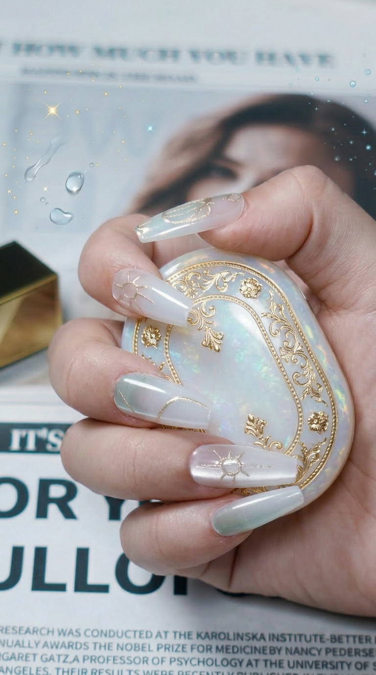Aquarius Press-On Nails Set | 30pcs Zodiac Art – Slay Nails Gift Set