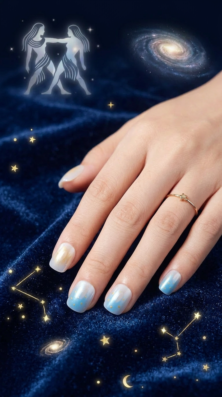 Gemini Press-On Nails Set | 30pcs Zodiac Nail Art – Slay Nails Gift Set