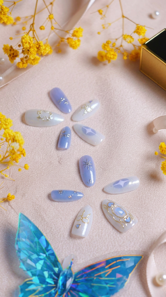 Virgo Press-On Nails Set | 30pcs Zodiac Nail Art – Slay Nails Gift Set