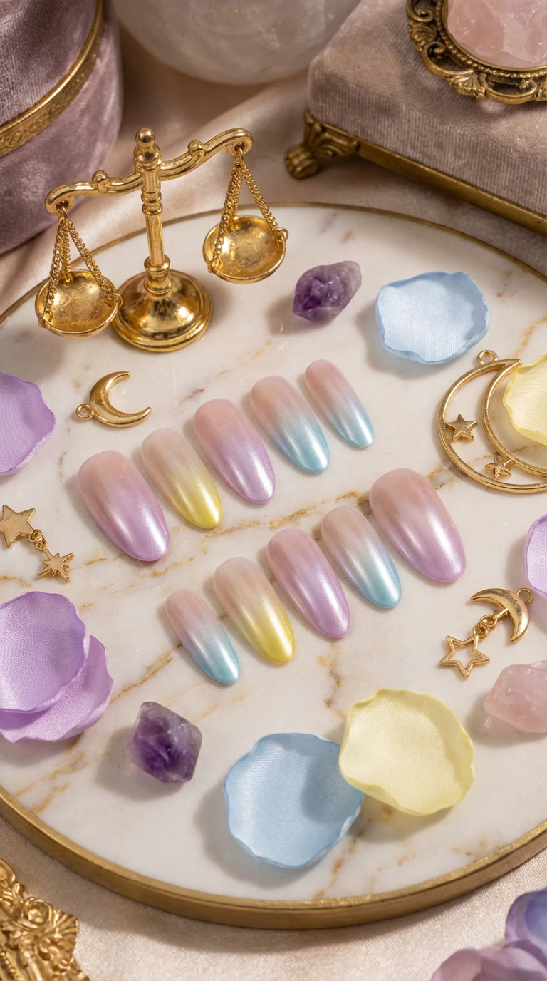 Libra Press-On Nails Set | 30pcs Zodiac Nail Art – Slay Nails Gift Set