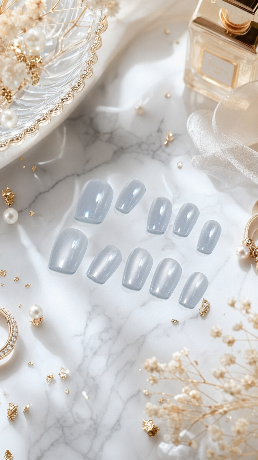 Aurora White Press-On Nails Set | 30pcs – Slay Nails Gift Set