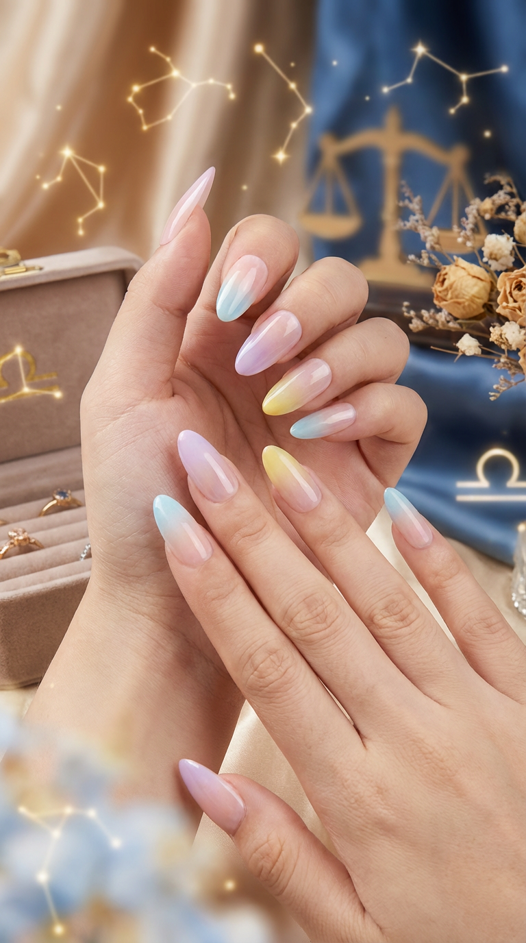 Libra Press-On Nails Set | 30pcs Zodiac Nail Art – Slay Nails Gift Set