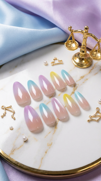 Libra Press-On Nails Set | 30pcs Zodiac Nail Art – Slay Nails Gift Set