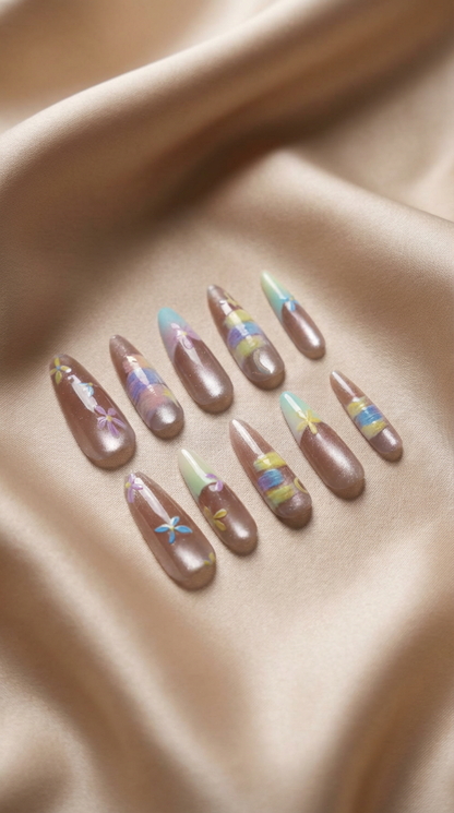 Taurus Press-On Nails Set | 30pcs Zodiac Nail Art – Slay Nails Gift Set