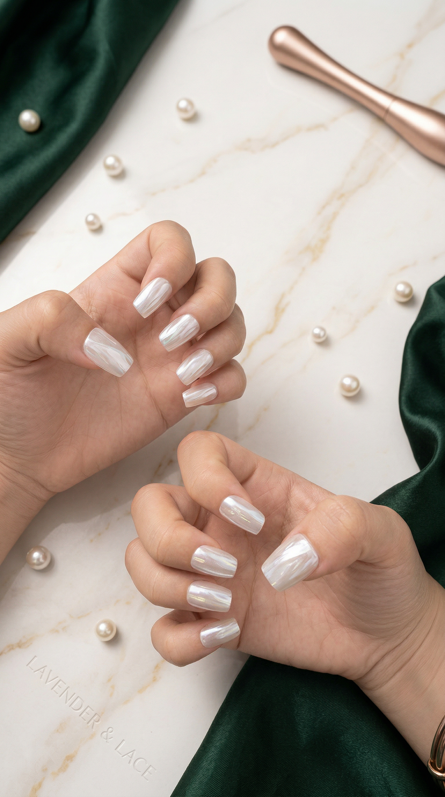 Aurora White Press-On Nails Set | 30pcs – Slay Nails Gift Set