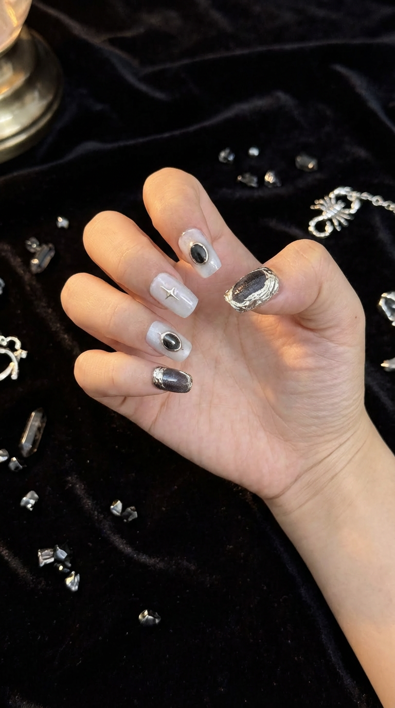 Scorpio Press-On Nails Set | 30pcs Zodiac Nail Art – Slay Nails Gift Set