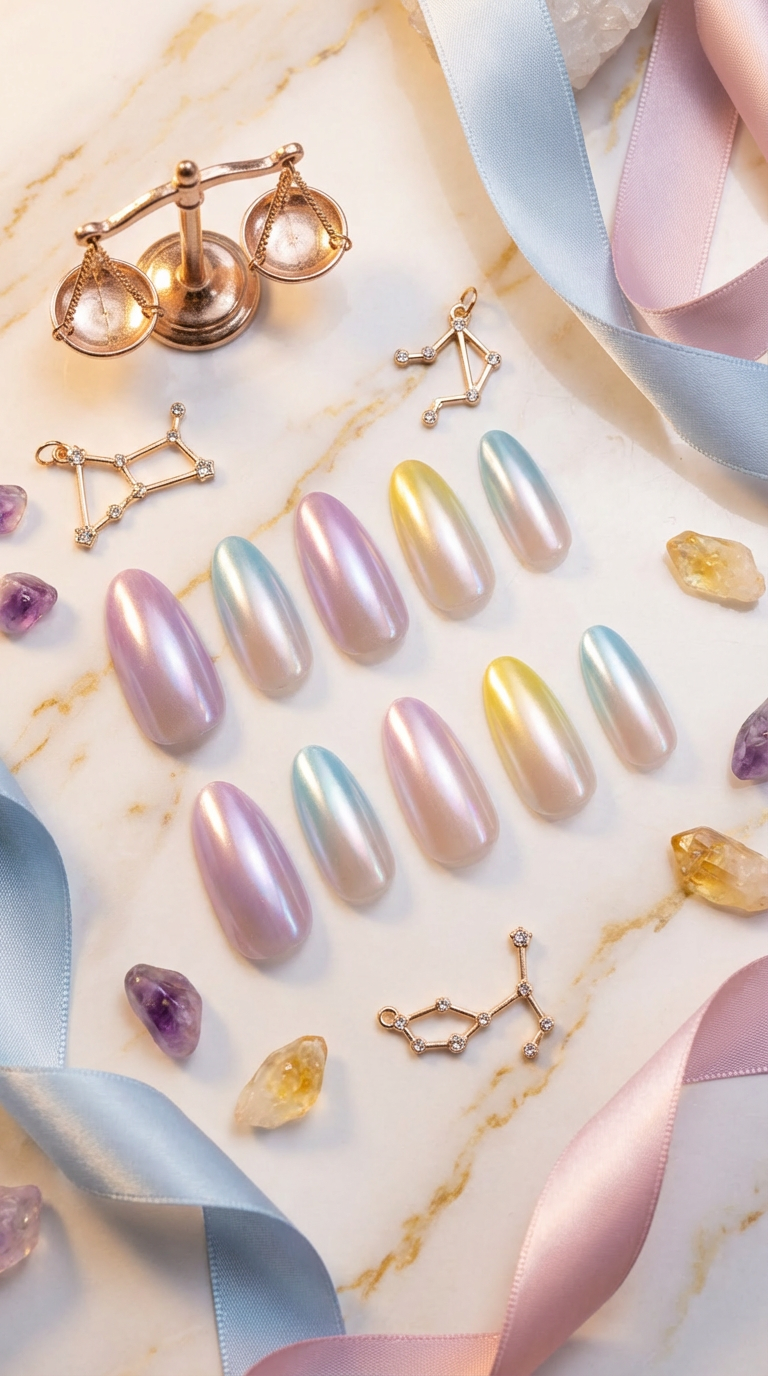 Libra Press-On Nails Set | 30pcs Zodiac Nail Art – Slay Nails Gift Set