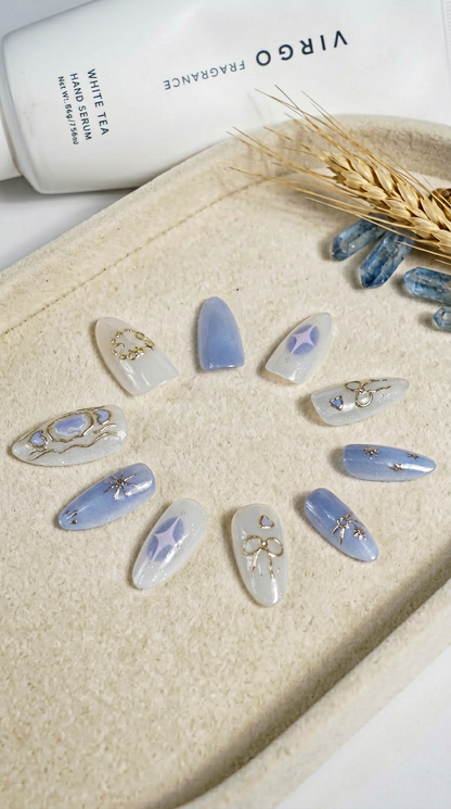 Virgo Press-On Nails Set | 30pcs Zodiac Nail Art – Slay Nails Gift Set