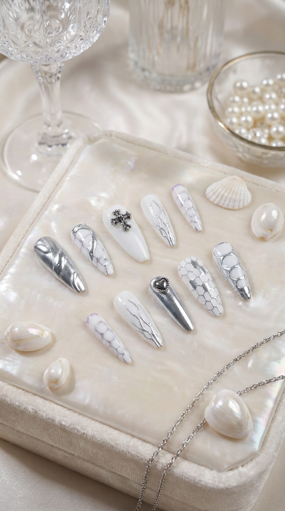 Cancer Press-On Nails Set | 30pcs Zodiac Nail Art – Slay Nails Gift Set