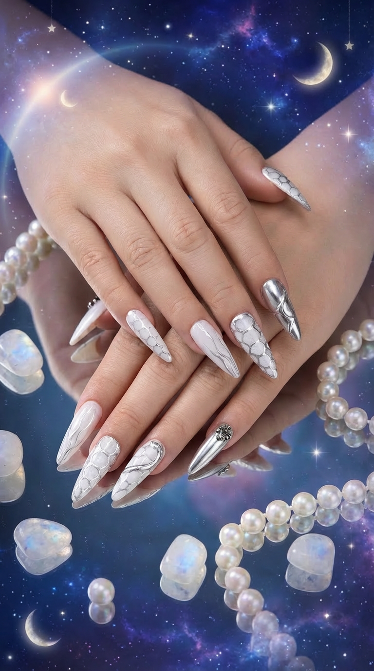 Cancer Press-On Nails Set | 30pcs Zodiac Nail Art – Slay Nails Gift Set
