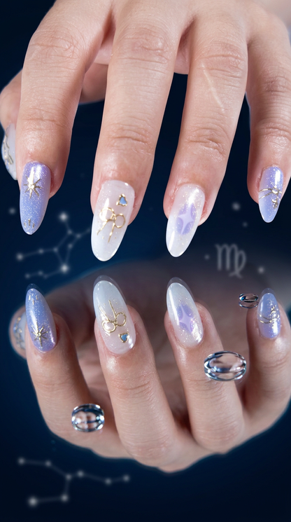 Virgo Press-On Nails Set | 30pcs Zodiac Nail Art – Slay Nails Gift Set