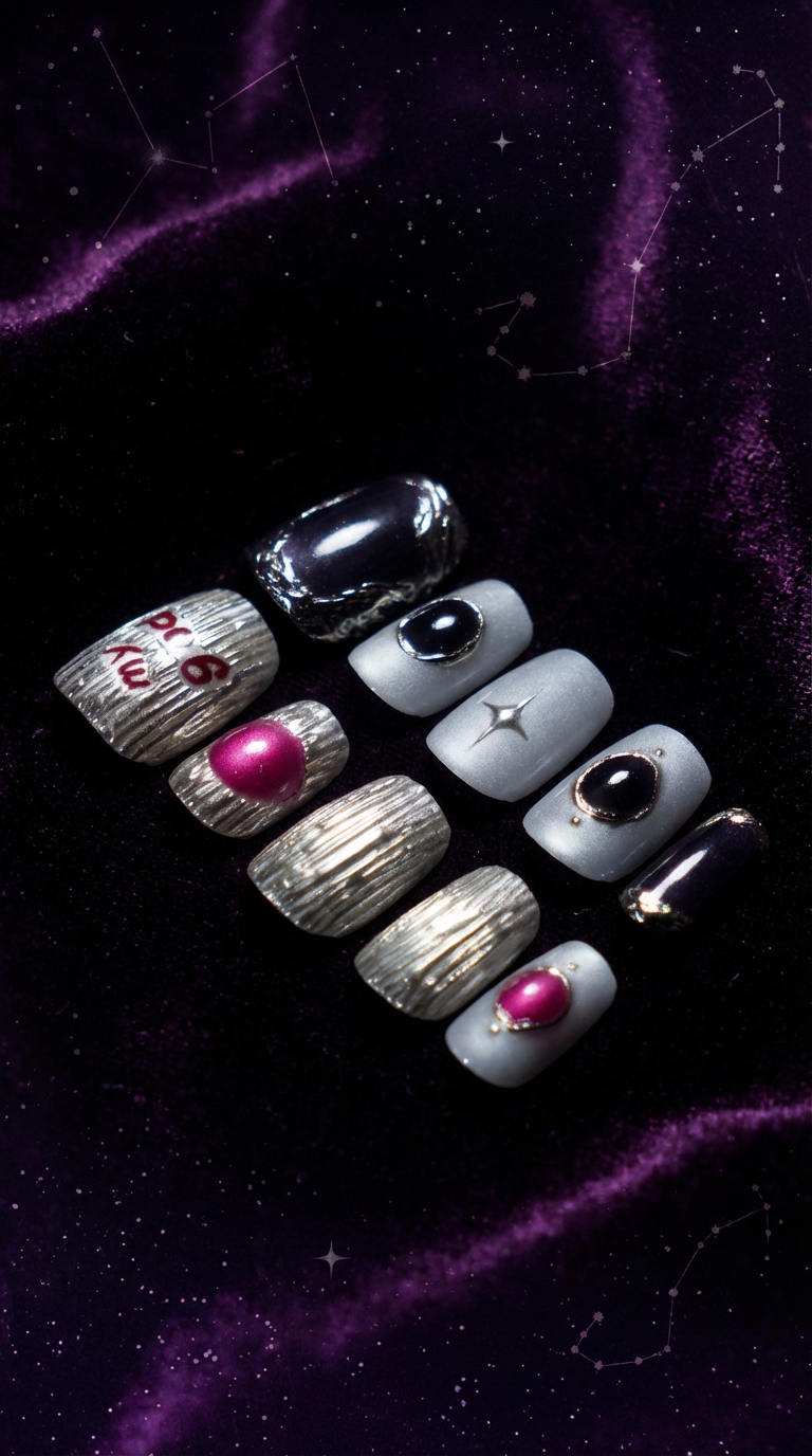 Scorpio Press-On Nails Set | 30pcs Zodiac Nail Art – Slay Nails Gift Set