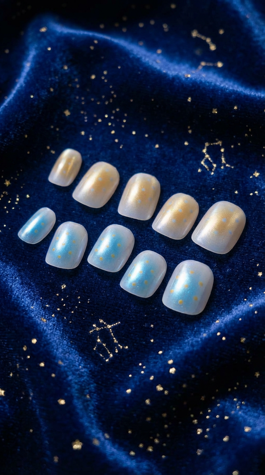 Gemini Press-On Nails Set | 30pcs Zodiac Nail Art – Slay Nails Gift Set