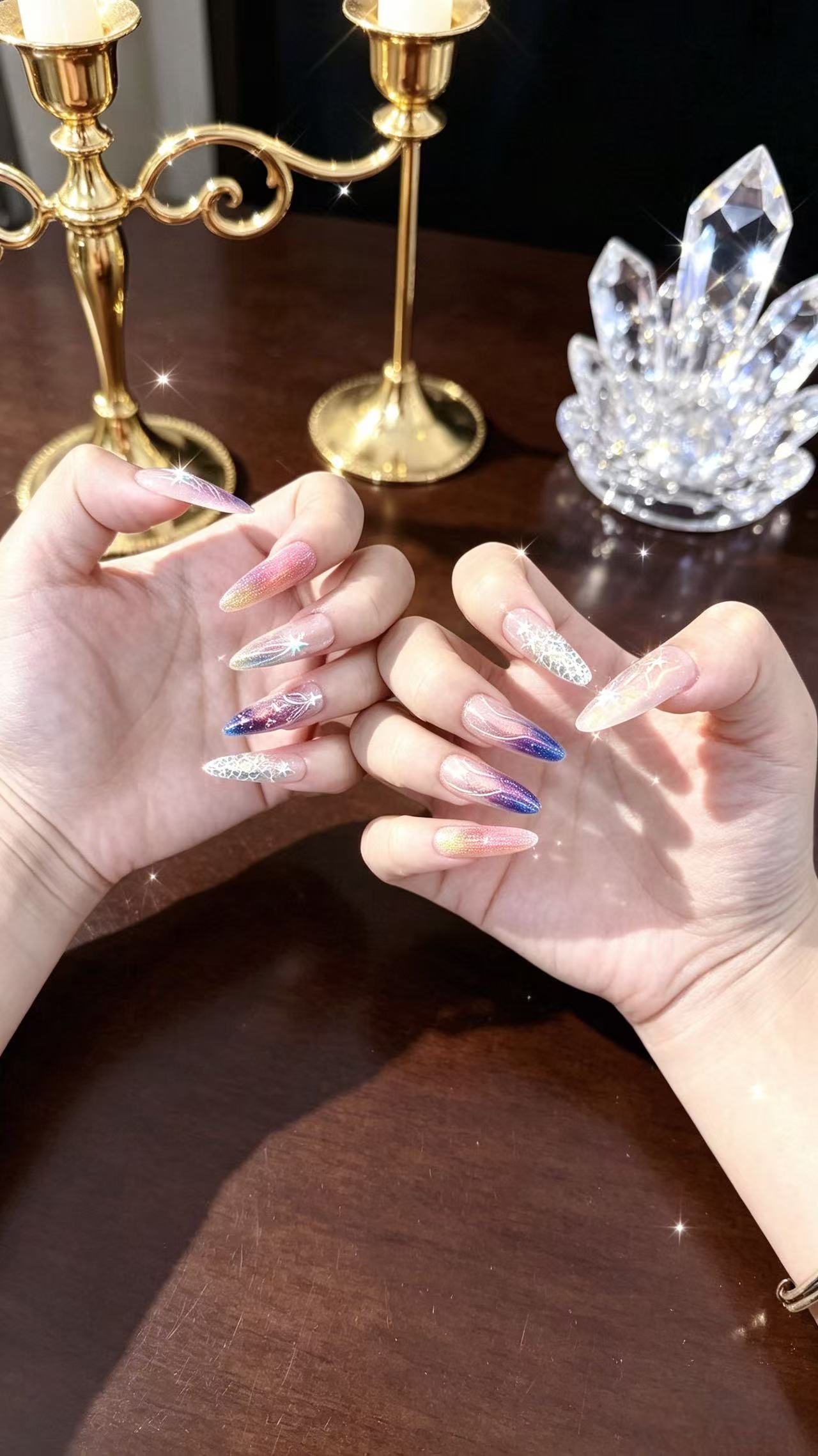 Pisces Press-On Nails Set | 30pcs Zodiac  Nail Art – Slay Nails Gift Set