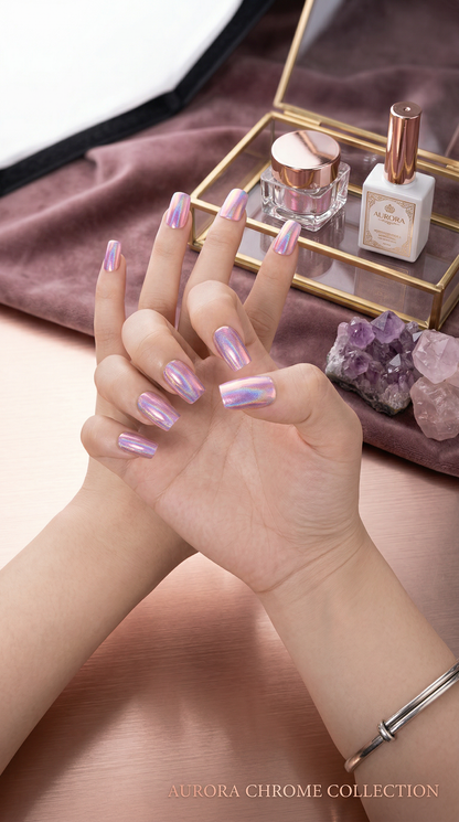 Aurora Pink Press-On Nails Set | 30pcs – Slay Nails Gift Set