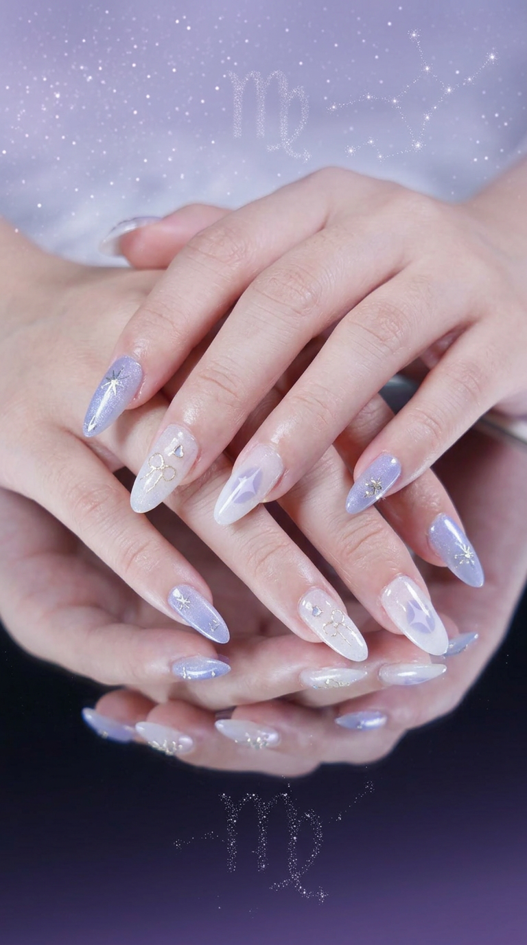 Virgo Press-On Nails Set | 30pcs Zodiac Nail Art – Slay Nails Gift Set