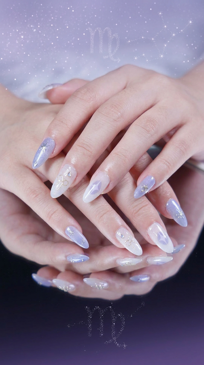 Virgo Press-On Nails Set | 30pcs Zodiac Nail Art – Slay Nails Gift Set