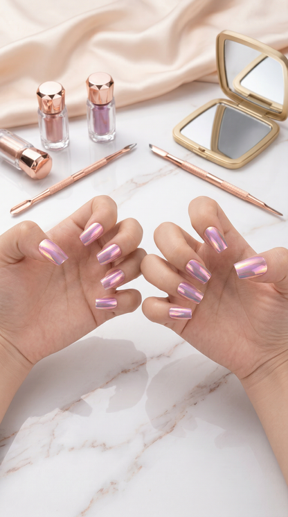 Aurora Pink Press-On Nails Set | 30pcs – Slay Nails Gift Set