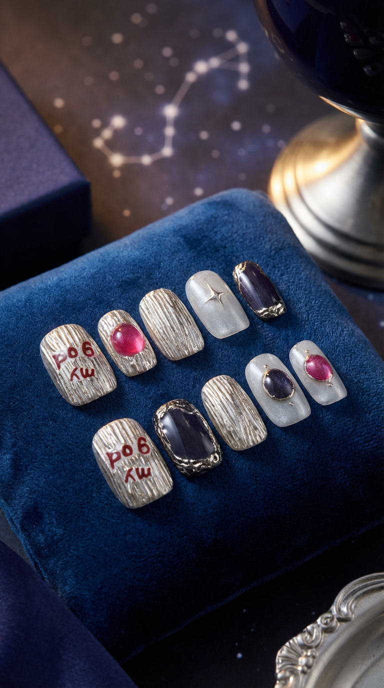 Scorpio Press-On Nails Set | 30pcs Zodiac Nail Art – Slay Nails Gift Set