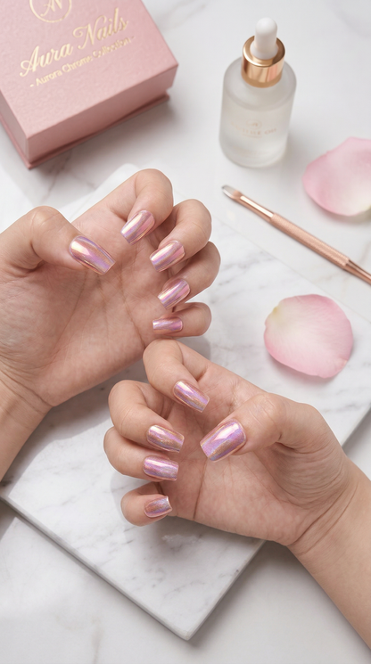 Aurora Pink Press-On Nails Set | 30pcs – Slay Nails Gift Set
