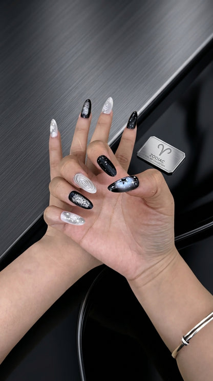 Aries Press-On Nails Set | 30pcs Zodiac Nail Art – Slay Nails Gift Set