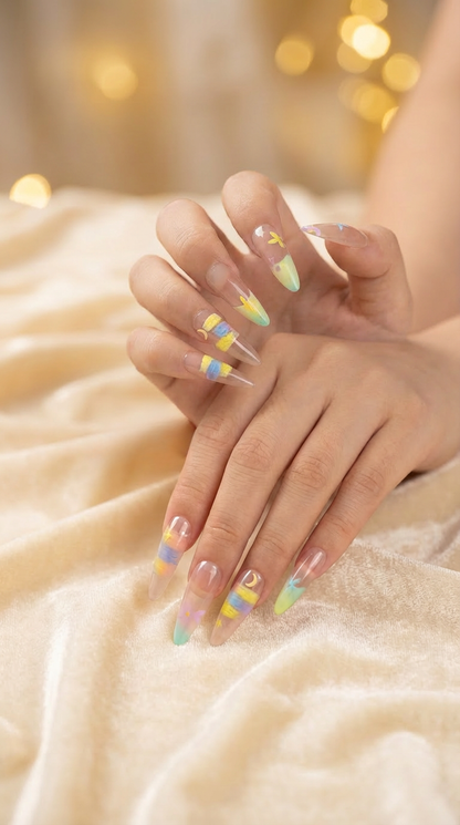 Taurus Press-On Nails Set | 30pcs Zodiac Nail Art – Slay Nails Gift Set