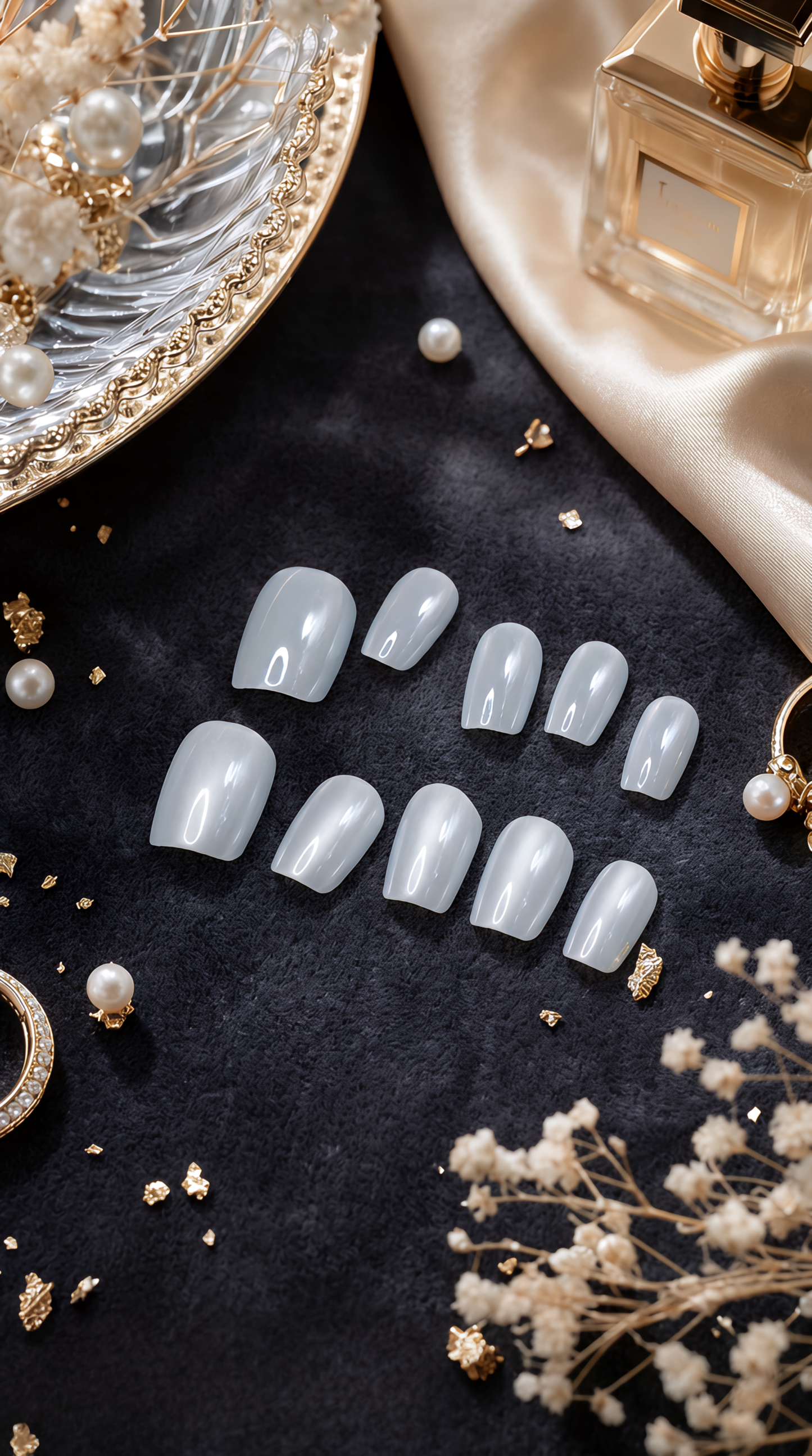 Aurora White Press-On Nails Set | 30pcs – Slay Nails Gift Set