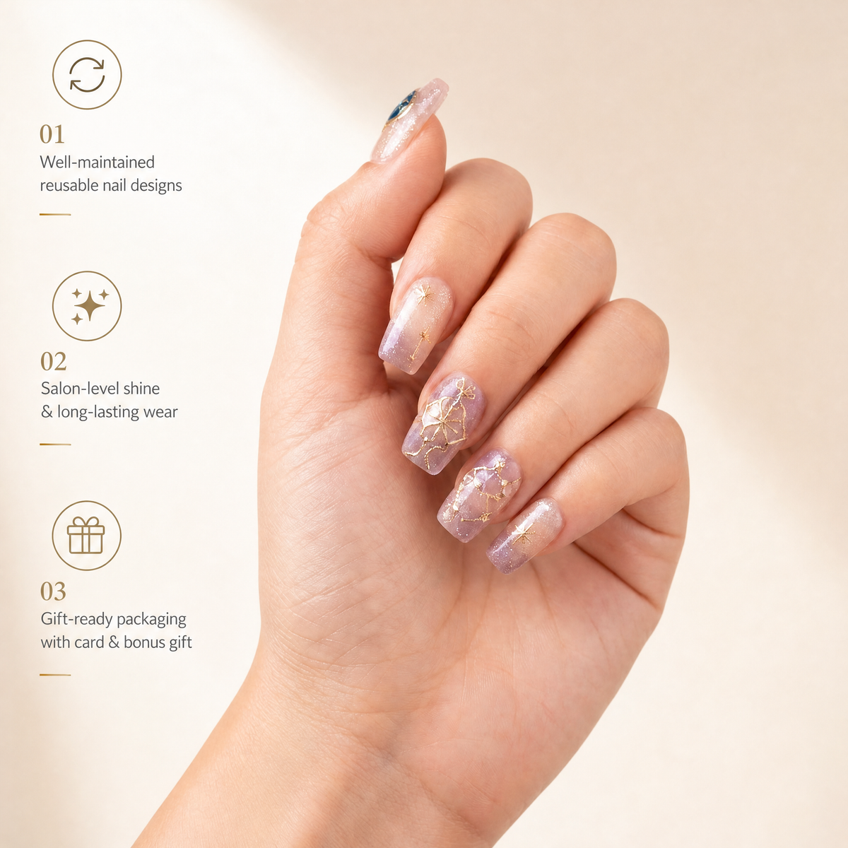 Sagittarius Press-On Nails Set | 30pcs Reusable Zodiac Nail Set